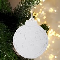 Ёлочное украшение под раскраску &laquo;Варежка&raquo; 4 шт, кисть