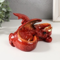 Сувенир полистоун лак "Красный дракон свернулся колачиком" 15х10,5х10 см
