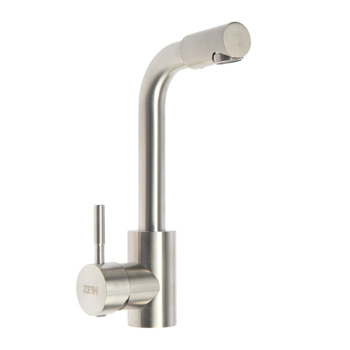 Смеситель для раковины ZEIN ZS 20102, картридж керамика 35 мм, нержавеющая сталь, сатин Смеситель для раковины ZEIN ZS 20102, картридж керамика 35 мм, нержавеющая сталь, сатин