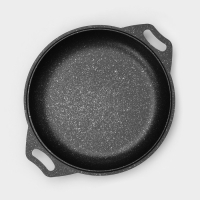 Казан с крышкой-сковородой, 4 л, литые ручки, антипригарное покрытие, цвет чёрный Казан с крышкой-сковородой, 4 л, литые ручки, антипригарное покрытие, цвет чёрный