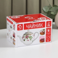 Чайник фарфоровый заварочный Доляна &laquo;Розали&raquo;, 800 мл, цвет белый