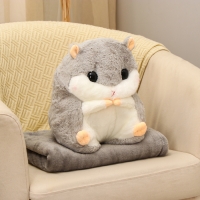 Мягкая игрушка &laquo;Хомяк&raquo; с пледом, 30 см, цвет серый