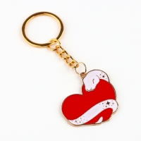 Брелок новогодний, для ключей, металлический &laquo;Змея с сердцем&raquo; 3,5 х 8,5 см см