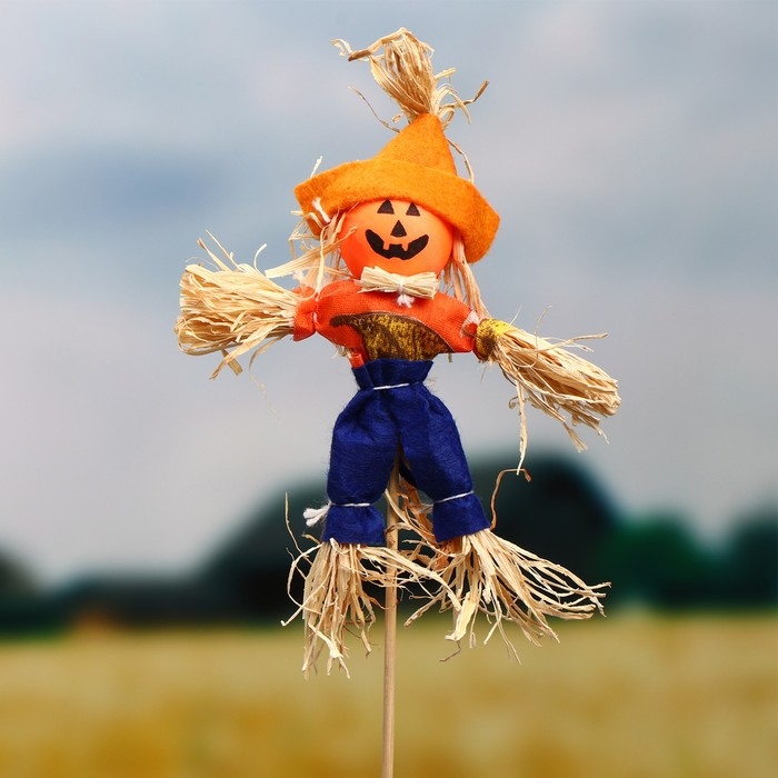 Огородное пугало &laquo;Тыква&raquo;, h = 50 см, МИКС, Greengo