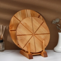 Набор разделочных досок на подставке Adelica &laquo;Итальяно&raquo;, d=30, d=25 см, пропитаны минеральным маслом, берёза