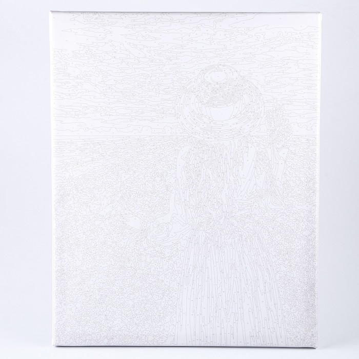 Картина по номерам на холсте с подрамником Картина по номерам на холсте с подрамником "Девушка в фиолетовом платье" 40*50 см