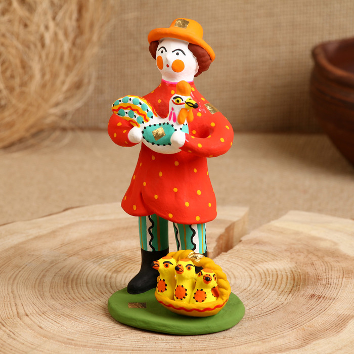 Дымковская игрушка Дымковская игрушка "Мужик стоячий с курочкой"