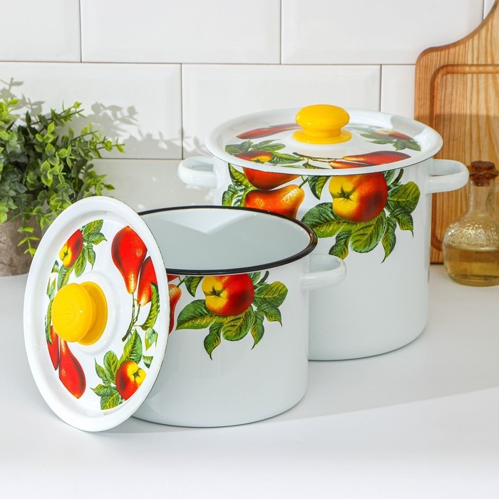 Набор кастрюль &laquo;Дары лета&raquo;, 2 предмета: 3.5 л, 5.5 л, индукция
