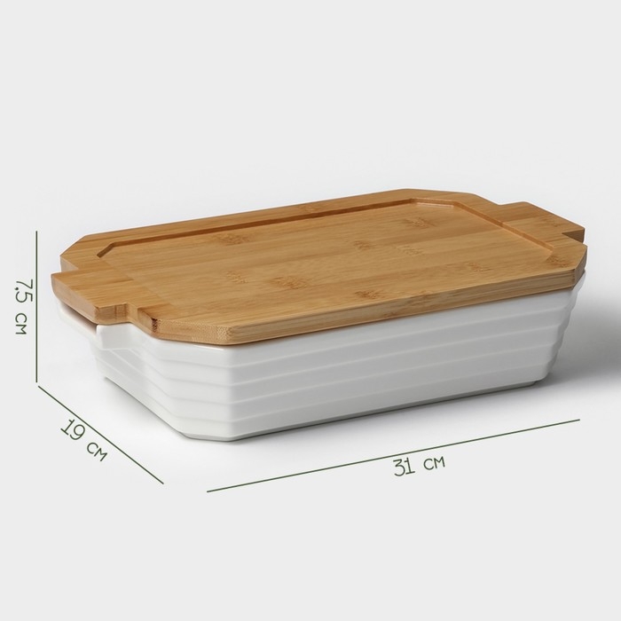 Форма для выпечки из жаропрочной керамики BellaTenero, 31&times;19&times;7,5 см, цвет белый