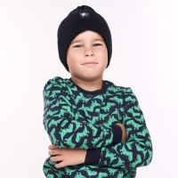 Шапка детская, цвет черный, размер 48-52