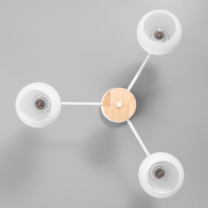 Люстра Люстра "Паула" 3х60Вт Е27 Белый, дерево 58х58х30см