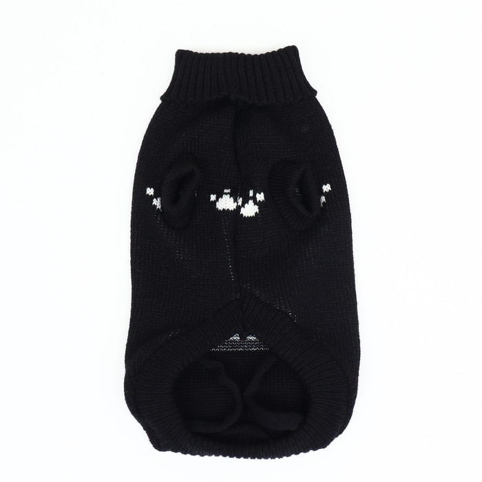 Свитер "Мишка",XS (ДС 17, ОШ 17, ОГ 23-37 см), чёрный