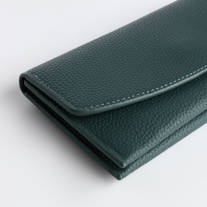 Кошелёк женский на магните, цвет зелёный