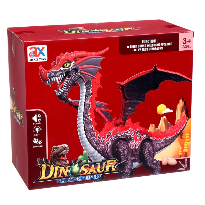 Динозавр &laquo;Дракон&raquo;, световые и звуковые эффекты, работает от батареек