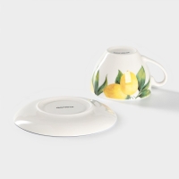 Чайная пара Доляна «Лимон», 2 предмета: чашка 250 мл, блюдце d=15 см Чайная пара Доляна «Лимон», 2 предмета: чашка 250 мл, блюдце d=15 см