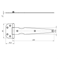 Петля стрела ТУНДРА ПС-250, без покрытия, 1 шт.