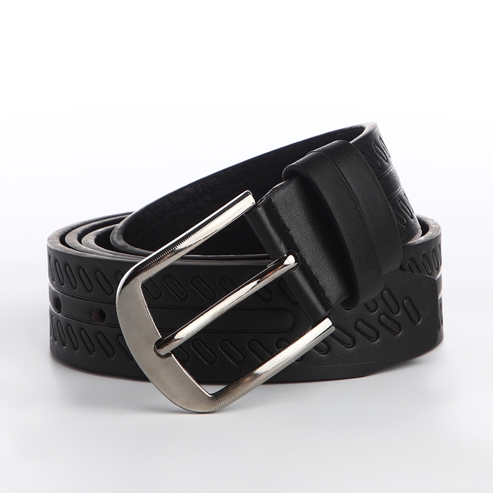 Ремень мужской &laquo;Великан&raquo;, ширина 4 см, винт, пряжка металл, цвет чёрный