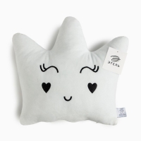 Подушка декоративная Этель "Корона" белая, 48х38см, велюр, 100% п/э