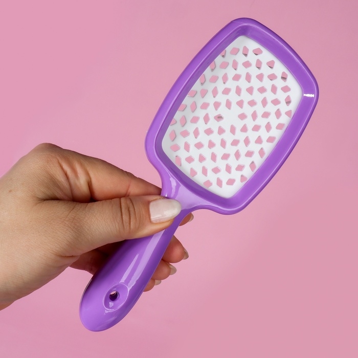 Расчёска массажная, широкая, вентилируемая, 8,3 &times; 20 см, цвет МИКС