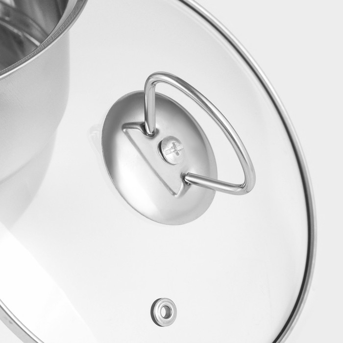 Пароварка-яйцеварка из нержавеющей стали «Вейлер», 18×22 см, стеклянная крышка, цвет хромированный Пароварка-яйцеварка из нержавеющей стали «Вейлер», 18×22 см, стеклянная крышка, цвет хромированный