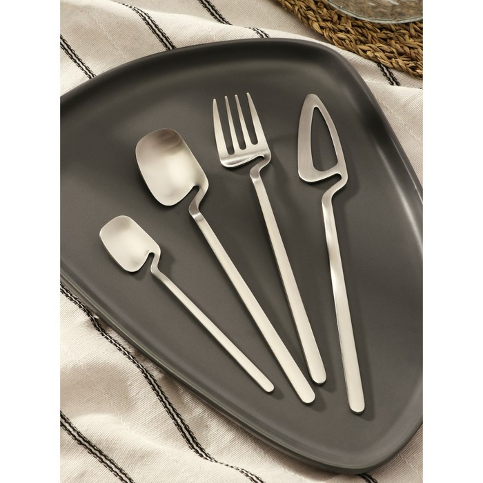 Столовые приборы из нержавеющей стали Magistro Wave, 4 предмета, цвет серебряный Столовые приборы из нержавеющей стали Magistro Wave, 4 предмета, цвет серебряный