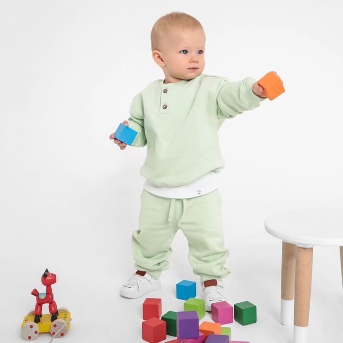 Толстовка детская MINAKU: Basic Line BABY, цвет шалфей, рост 68-74 Толстовка детская MINAKU: Basic Line BABY, цвет шалфей, рост 68-74