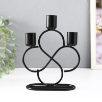 Подсвечник металл на 3 свечи "Завитки" d=2 см чёрный 14х6х16,5 см Подсвечник металл на 3 свечи "Завитки" d=2 см чёрный 14х6х16,5 см