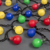 Гирлянда &laquo;Нить&raquo; 5 м с насадками &laquo;Шарики цветные&raquo;, IP20, тёмная нить, 30 LED, свечение мульти, 8 режимов, 220 В