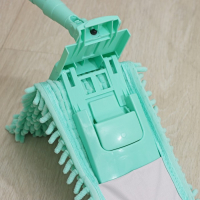 Швабра для мытья пола плоская Доляна, насадка из микрофибры букля 42&times;12 см, телескопическая стальная ручка 80(130) см