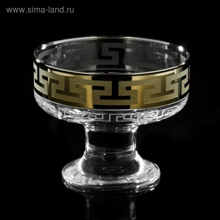 Набор креманок &laquo;Греческий узор&raquo;, 200 мл, d=10 см, 6 шт, цвет напыления золотой