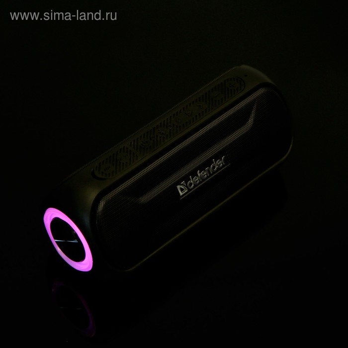 Портативная колонка Defender Enjoy S1000, 20 Вт, Bluetooth 4.2, 2000 мАч, подсветка, чёрная