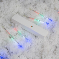 Гирлянда &laquo;Сосульки&raquo; 2.4 &times; 0.2 м, IP44, прозрачная нить, 96 LED, свечение мульти с эффектом стекания, 12 В