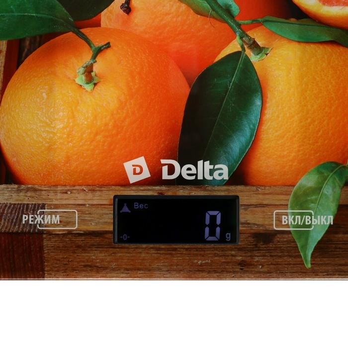 Весы кухонные DELTA KCE-70, электронные, до 5 кг, рисунок Весы кухонные DELTA KCE-70, электронные, до 5 кг, рисунок "Сочные апельсины"