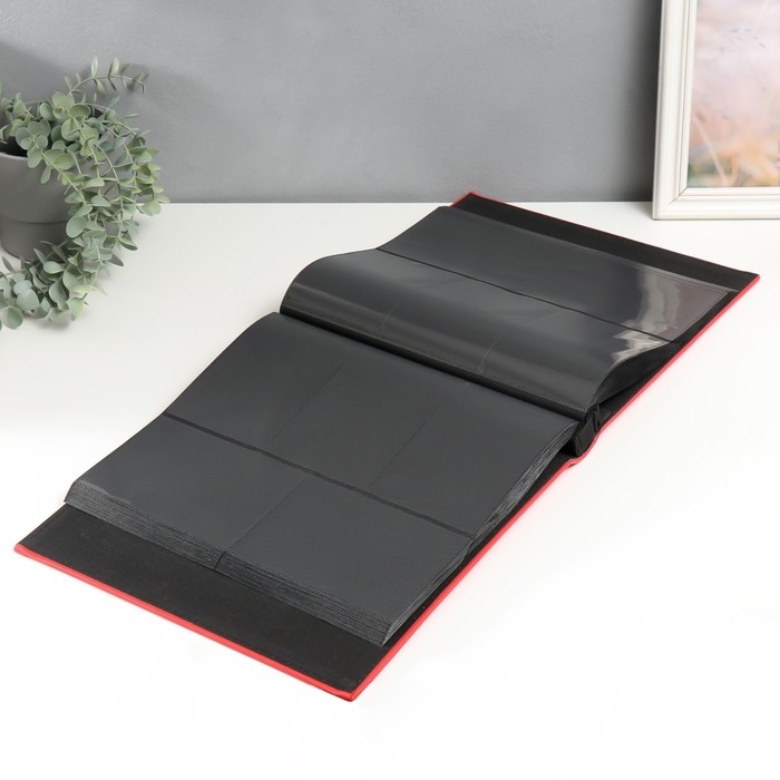 Фотоальбом на 600 фото 10х15 "Гладкость" кожзам, красный 34,5х5,5х36,5 см