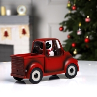 Светодиодная фигура &laquo;Машина снеговика&raquo; 22 &times; 11 &times; 9 см, пластик, батарейки ААх3 (не в комплекте), USB, свечение тёплое белое