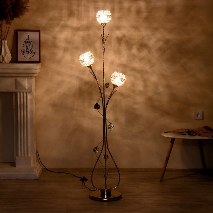 Торшер Торшер "Букет" 3хE27 40Вт золото 60х28х165 см