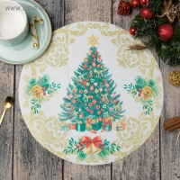 Салфетка новогодняя на стол «Golden Christmas», 30х30 см, оксфорд, полиэстер Салфетка новогодняя на стол «Golden Christmas», 30х30 см, оксфорд, полиэстер