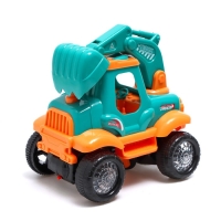 Трактор «Стройка», подвижные детали, свет и звук, работает от батареек, цвет бирюзовый Трактор «Стройка», подвижные детали, свет и звук, работает от батареек, цвет бирюзовый