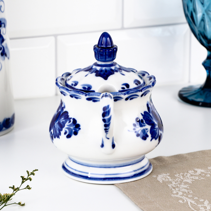 Сахарница &laquo;Елена&raquo;, 13&times;10&times;16 см, гжель