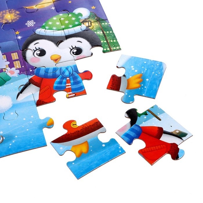 Пазлы в металлической коробке &laquo;Праздник у зверят&raquo;, 35 деталей