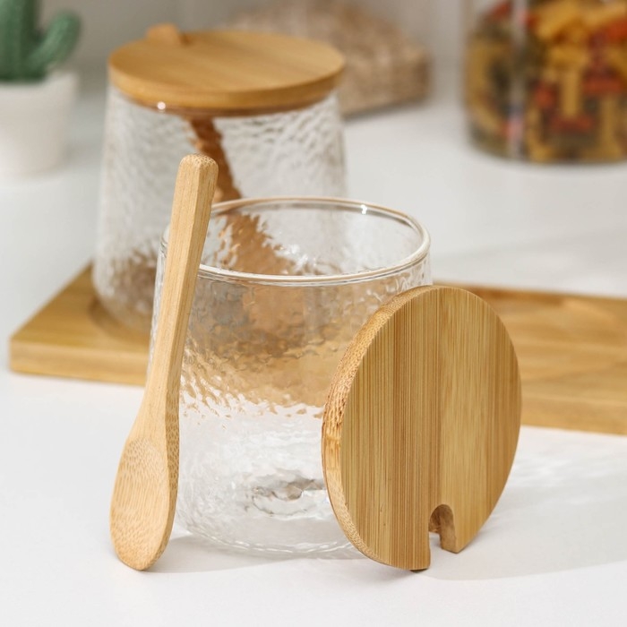 Банки стеклянные для хранения сыпучих продуктов «Троя», 480 мл, с ложками Банки стеклянные для хранения сыпучих продуктов «Троя», 480 мл, с ложками