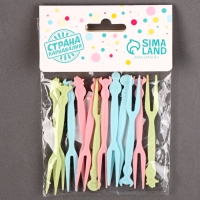 Шпажки «Зверюшки», набор 12 шт., 9 см, цвет МИКС Шпажки «Зверюшки», набор 12 шт., 9 см, цвет МИКС