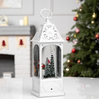 Фигура светодиодная &laquo;Новогодняя встреча&raquo;, 28.4х10.4х10.4 см, музыка, батарейки ААх3 (не в комплекте), USB, свечение тёплое белое