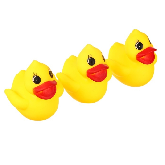 Набор резиновых игрушек для ванны «Уточки», 6,5 см, с пищалкой, 3 шт., Крошка Я Набор резиновых игрушек для ванны «Уточки», 6,5 см, с пищалкой, 3 шт., Крошка Я