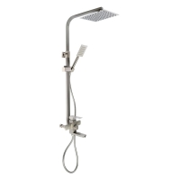 Душевая система ZEIN Z1009, смеситель, тропическая и ручная лейка, нержавеющая сталь, сатин Душевая система ZEIN Z1009, смеситель, тропическая и ручная лейка, нержавеющая сталь, сатин