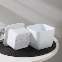 Кашпо для цветов со вставкой &laquo;Глянец&raquo;, 1,2 л (0,8 л), цвет белый