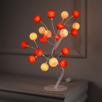 Светодиодный куст &laquo;Шарики&raquo; 45 см, 20 LED, постоянное свечение, 220 В, свечение тёплое белое