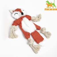 Игрушка текстильная с канатом "Лиса" с пищалкой, шуршащая, 26 х 28 см Игрушка текстильная с канатом "Лиса" с пищалкой, шуршащая, 26 х 28 см
