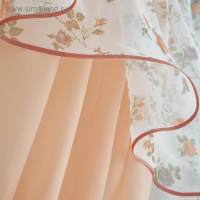 Комплект штор для кухни Witerra Византия 280х160см, персиковый, левая, пэ100% Комплект штор для кухни Witerra Византия 280х160см, персиковый, левая, пэ100%