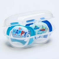 Соска - пустышка ultra air Lime, «Be happy / Кораблик», 6-18 мес., 2 шт., цвет голубой, синий Соска - пустышка ultra air Lime, «Be happy / Кораблик», 6-18 мес., 2 шт., цвет голубой, синий